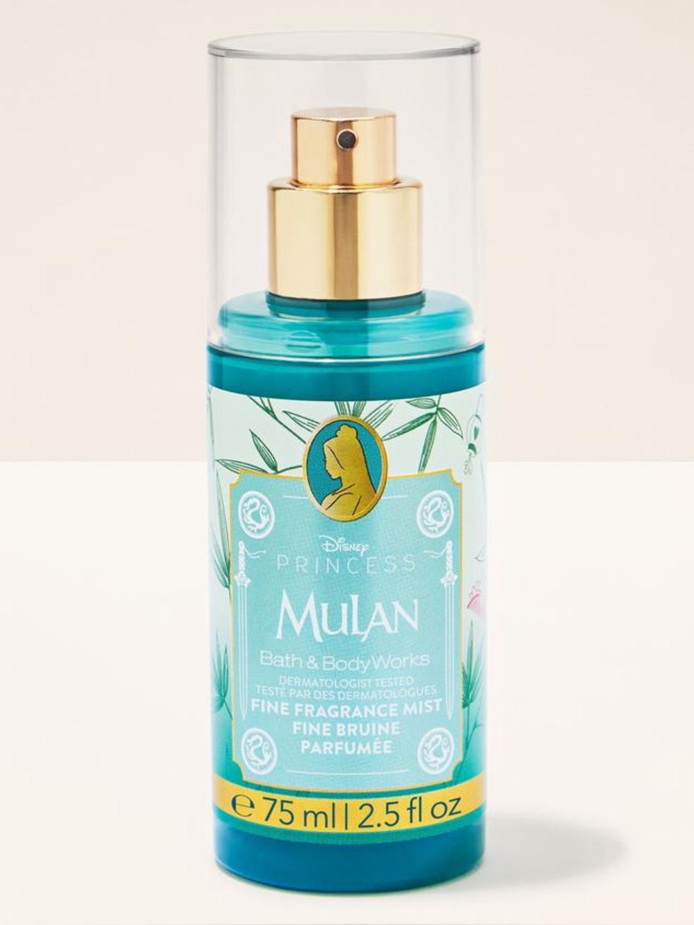Bath & Body Works Mulan body Mist Teal and Gold Accents Princess